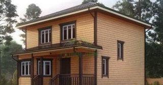 Двухэтажный дом из бруса в Железногорске от Строй-Жлр - строительство от 132470 руб.