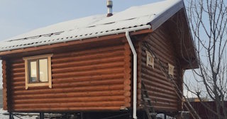 Баня из оцилиндрованного бревна под ключ в Железногорске - от 132470 рублей